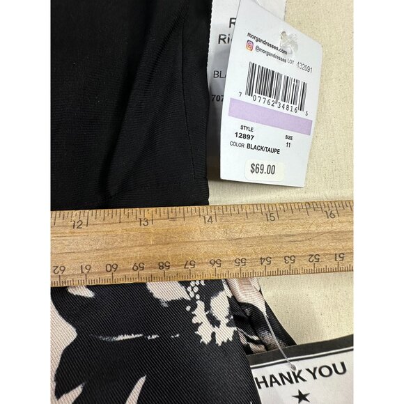 New Morgan & CO. Floral Scoop Neck Fit & Flare Dress size 11 Black - Picture 8 of 9
